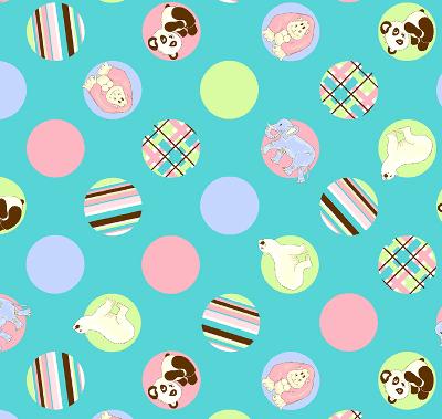 David Textiles Endangered Animal Dots Aqua Multi Flannel Aqua Multi